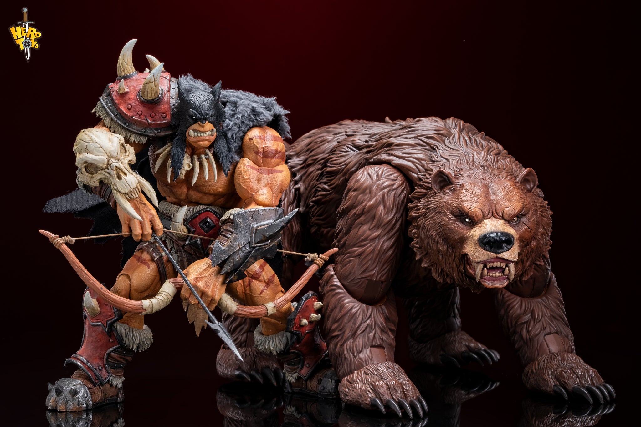 Preorder) Hero Toys 1/10 Tribal Hunter Orc tracker and war bear