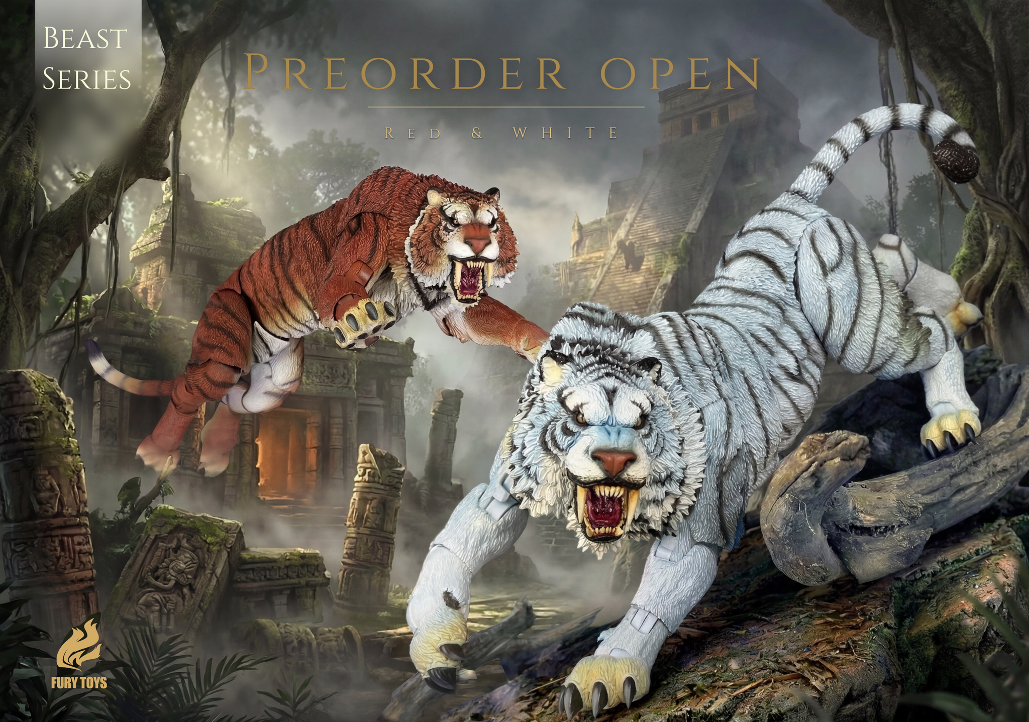 Preorder) FURY TOYS Beast Series Maya Temple Tiger Ember Fang and
