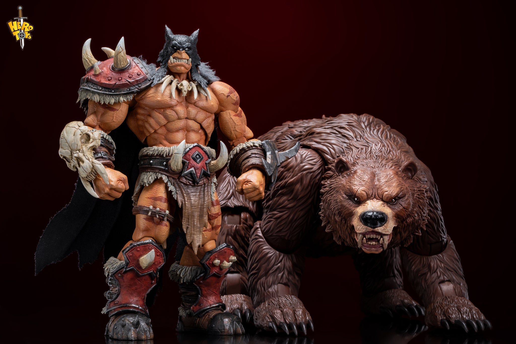 Preorder) Hero Toys 1/10 Tribal Hunter Orc tracker and war bear