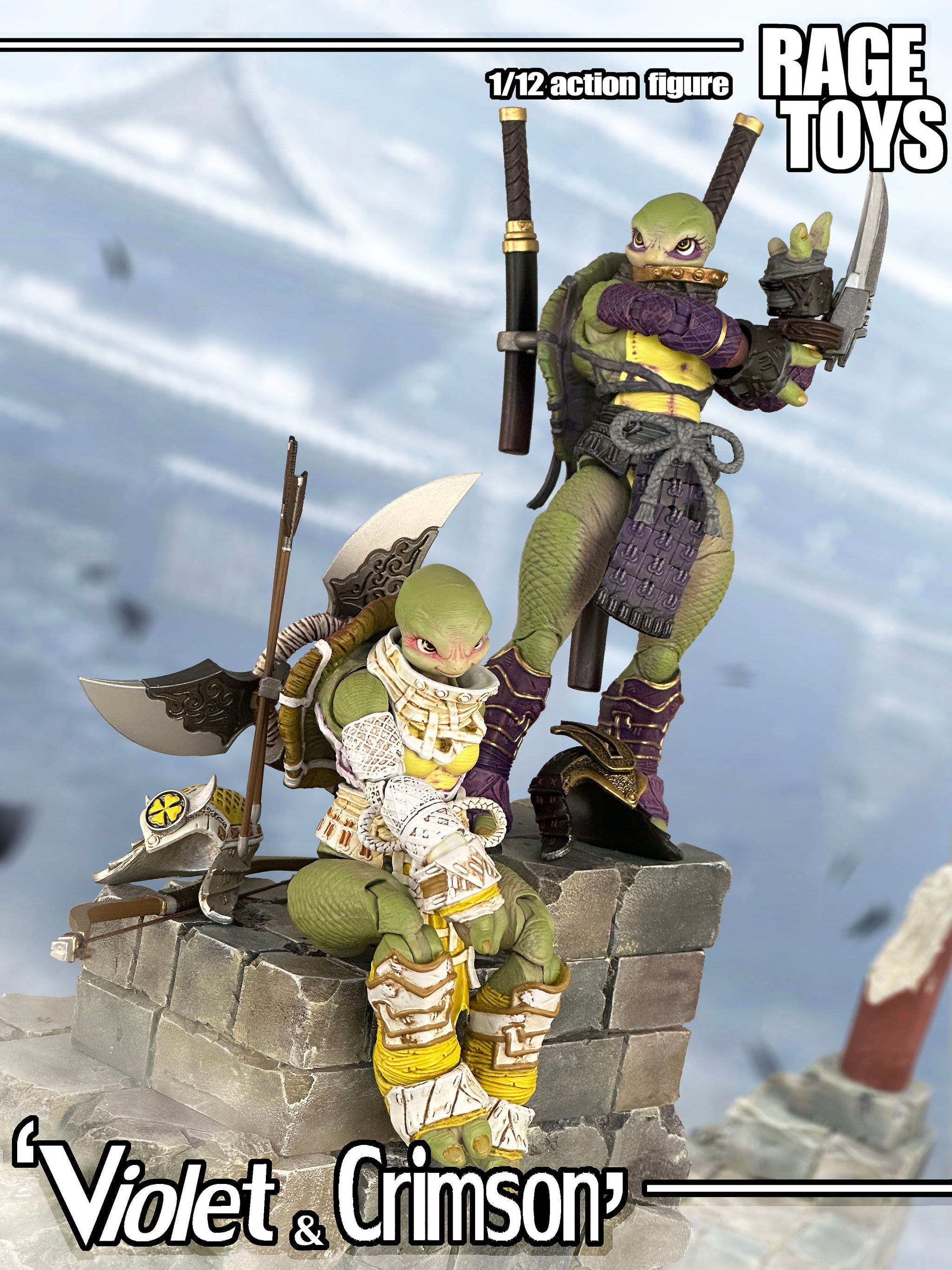 rage toys1/12 戦国 忍者 亀 弩弓マスター可動 フィギュアセット Rage Toys- 1/12 Gullinbursti (Samurai Force Wave 4)