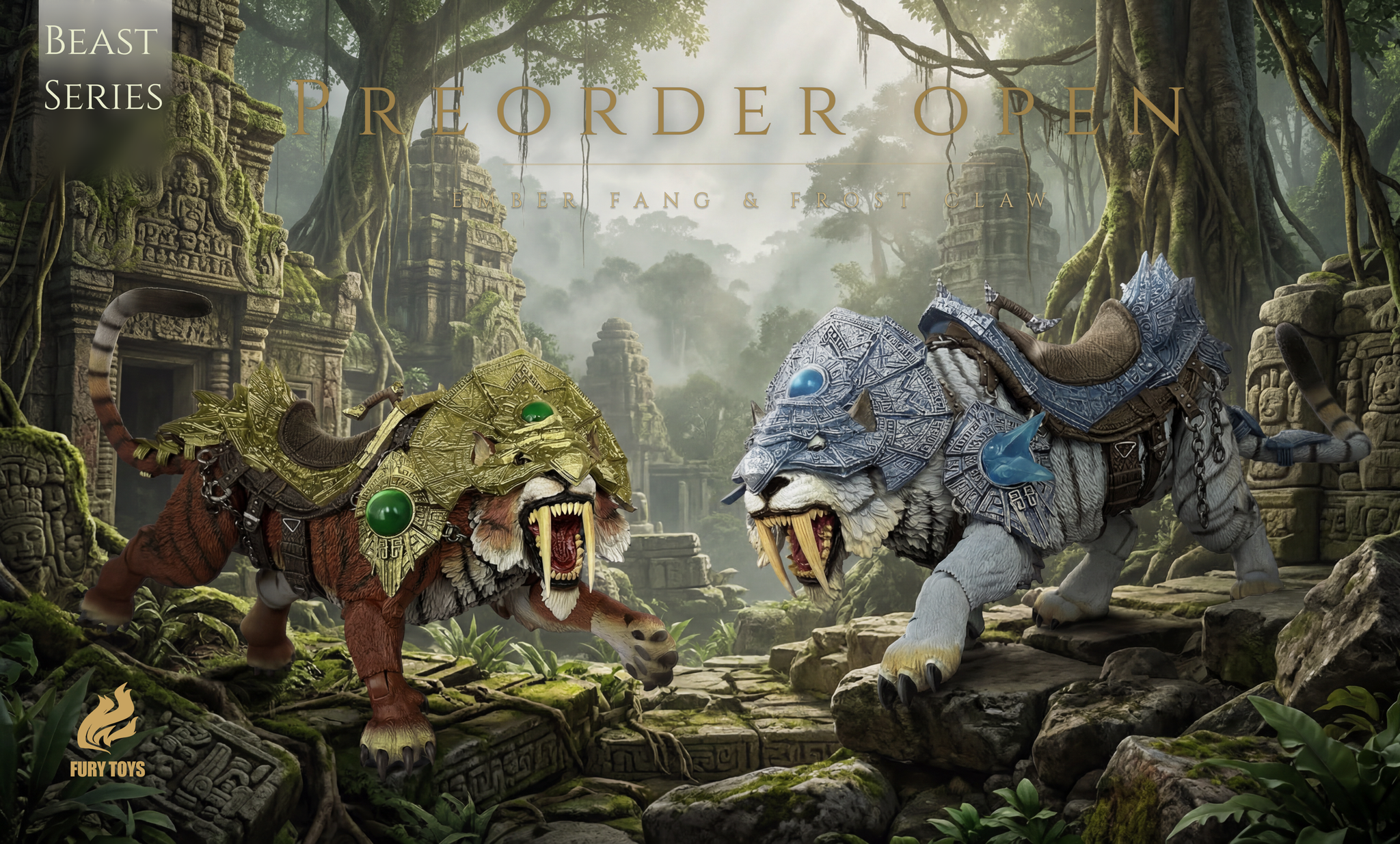 Preorder) FURY TOYS Beast Series Maya Temple Tiger Ember Fang and