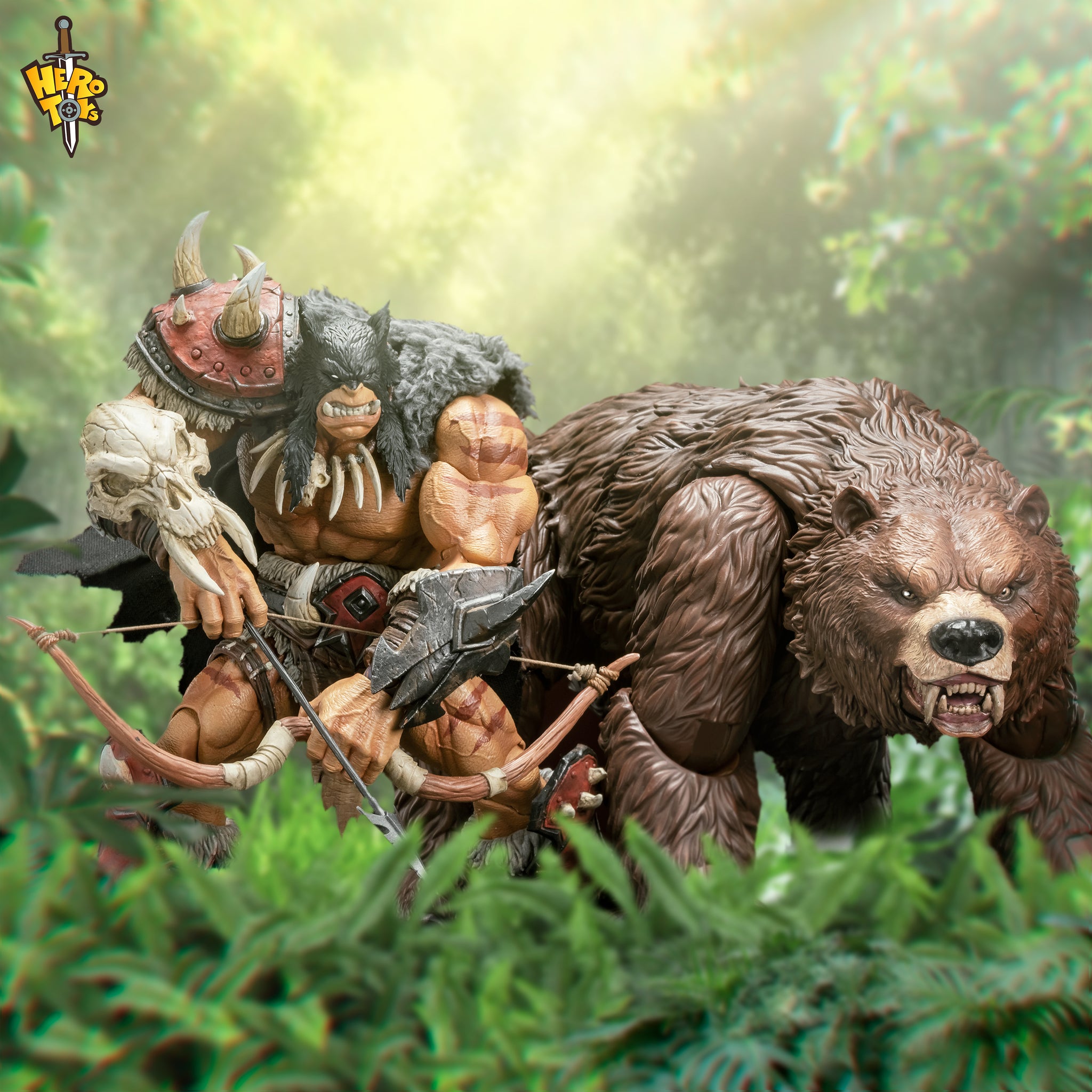 Preorder) Hero Toys 1/10 Tribal Hunter Orc tracker and war bear
