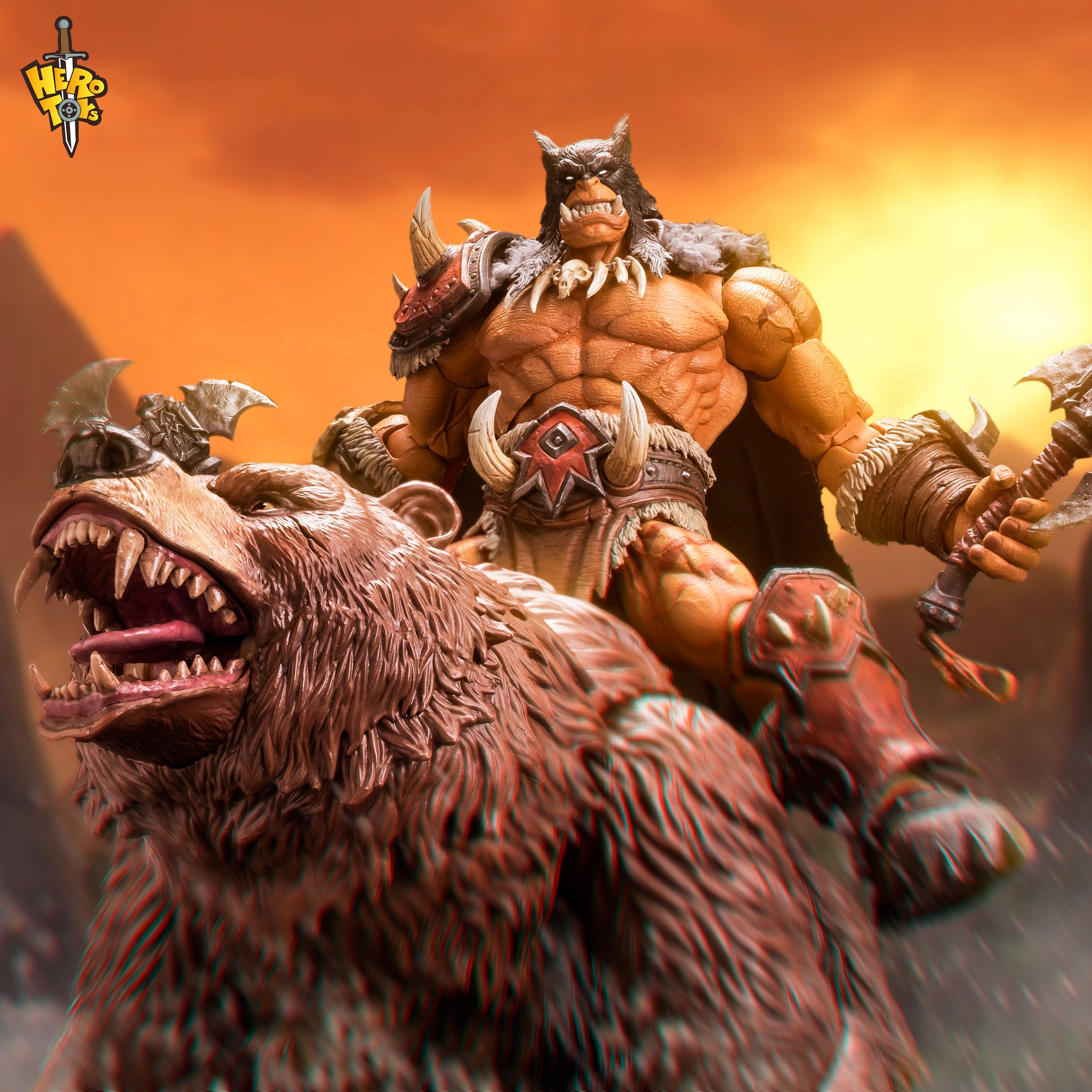 Preorder) Hero Toys 1/10 Tribal Hunter Orc tracker and war bear