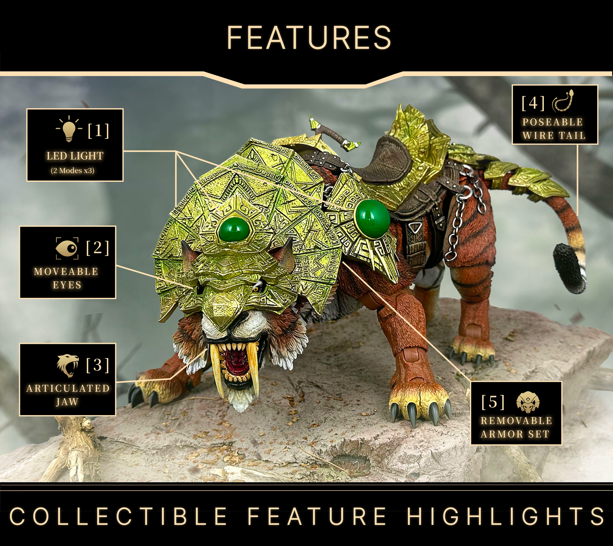 Preorder) FURY TOYS Beast Series Maya Temple Tiger Ember Fang and
