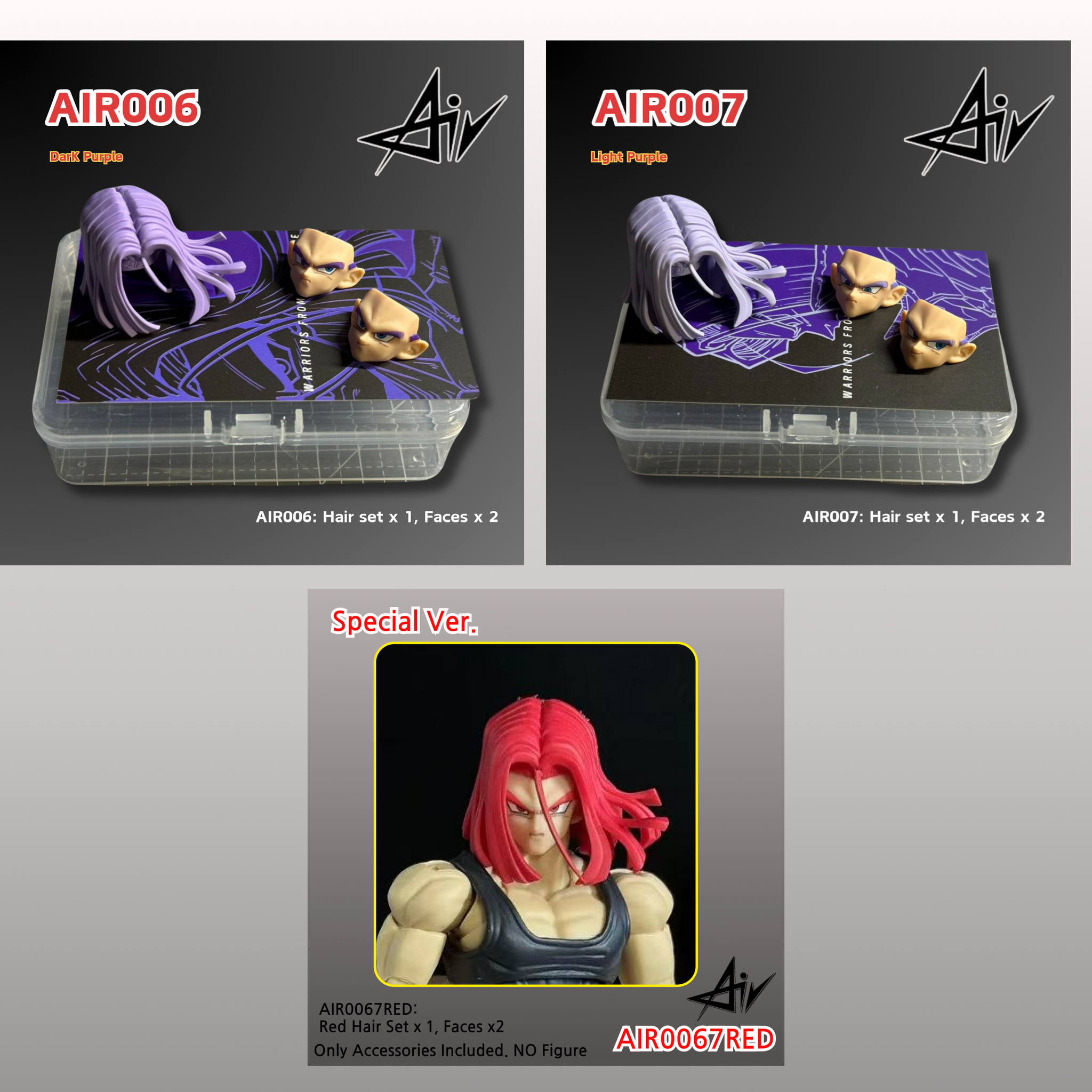 USA Stock) Air studio hairs faces kits AIR006 and AIR007 and