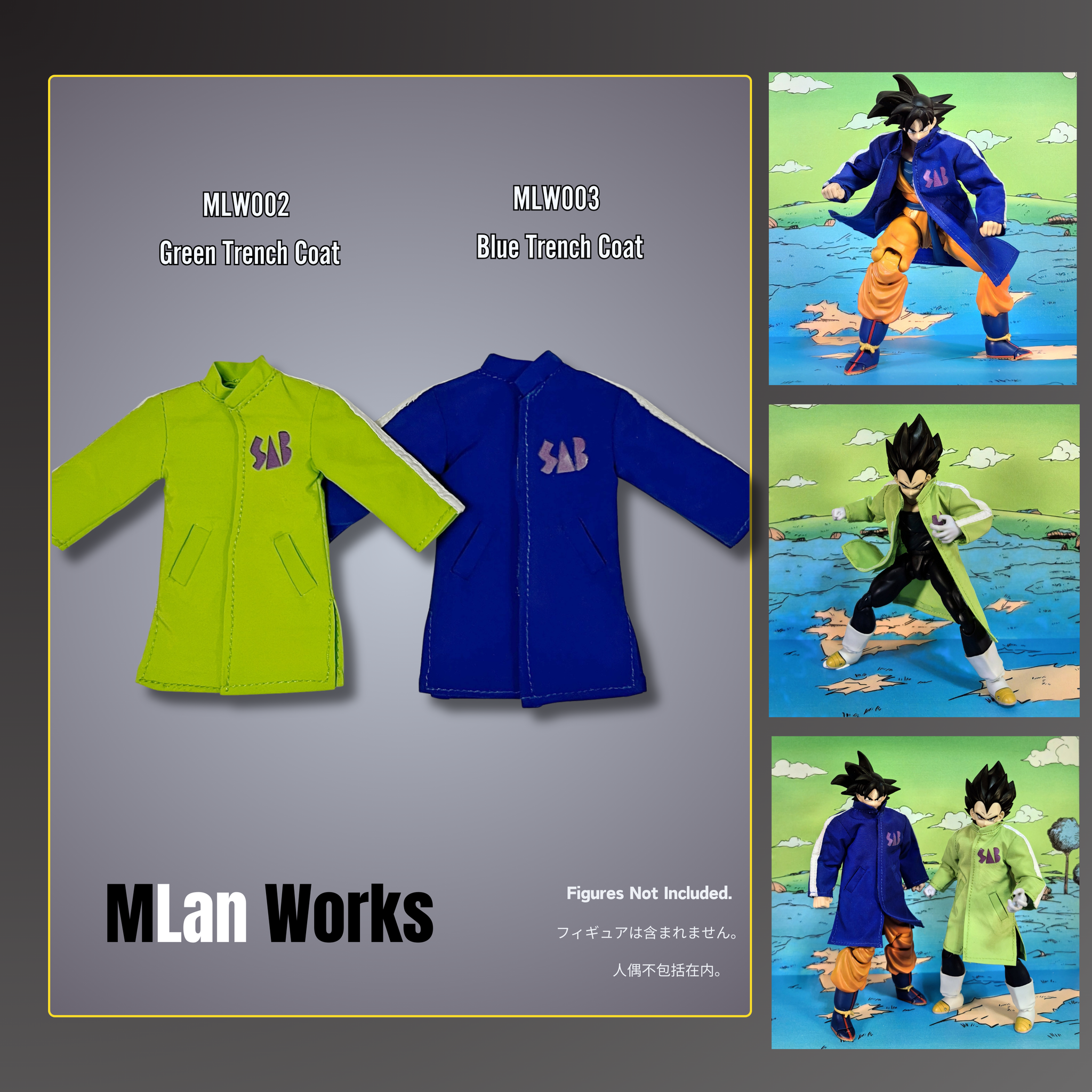 USA Stock) MLan Work Jacket Trench Coat Cape kit etc for 1