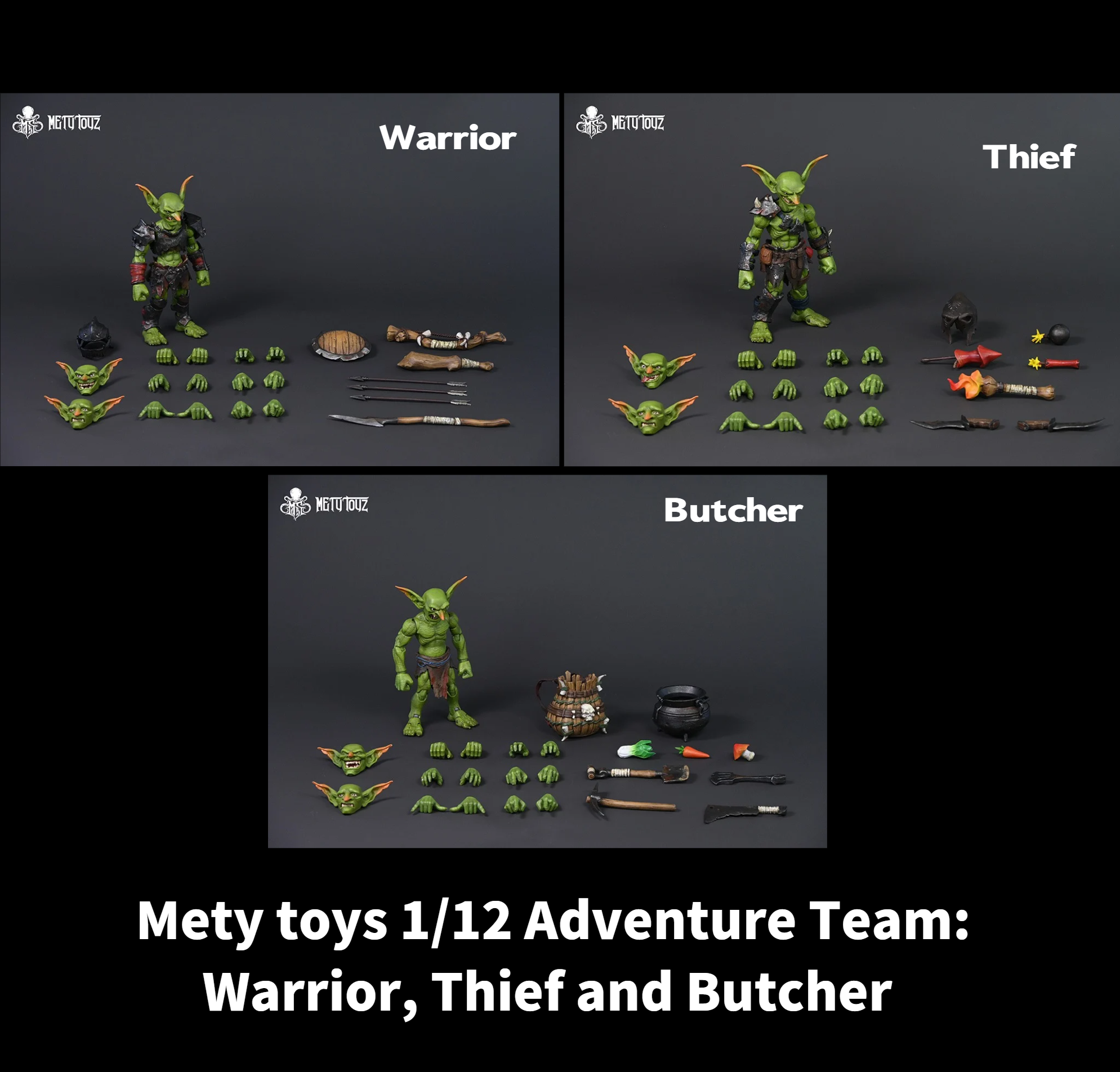 Preorder) Mety toyz 1/12 Adventure Team Warrior, Thief and Butcher