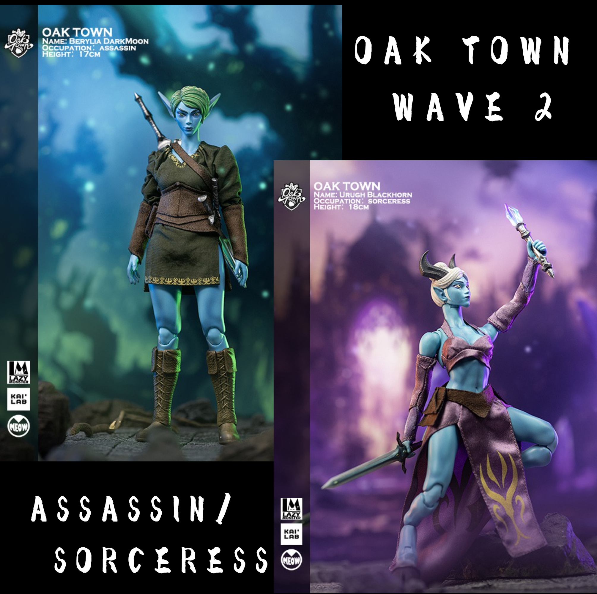 USA Stock) Lazy Monster Studio Oak Town 1/12 Darkmoon Assassin and