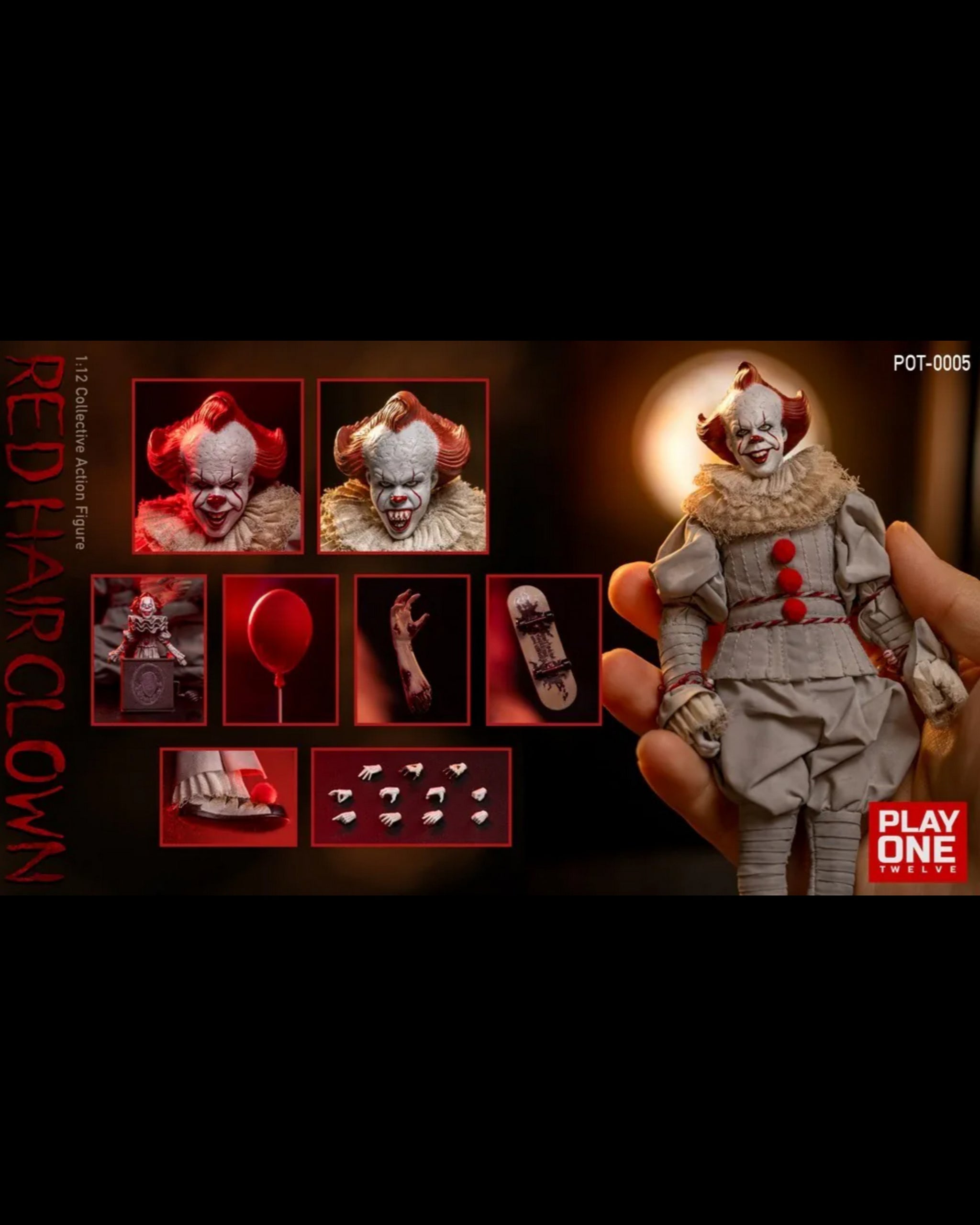 USA Stock) Play One Twelve Studio 1/12 Red Hair Clown action