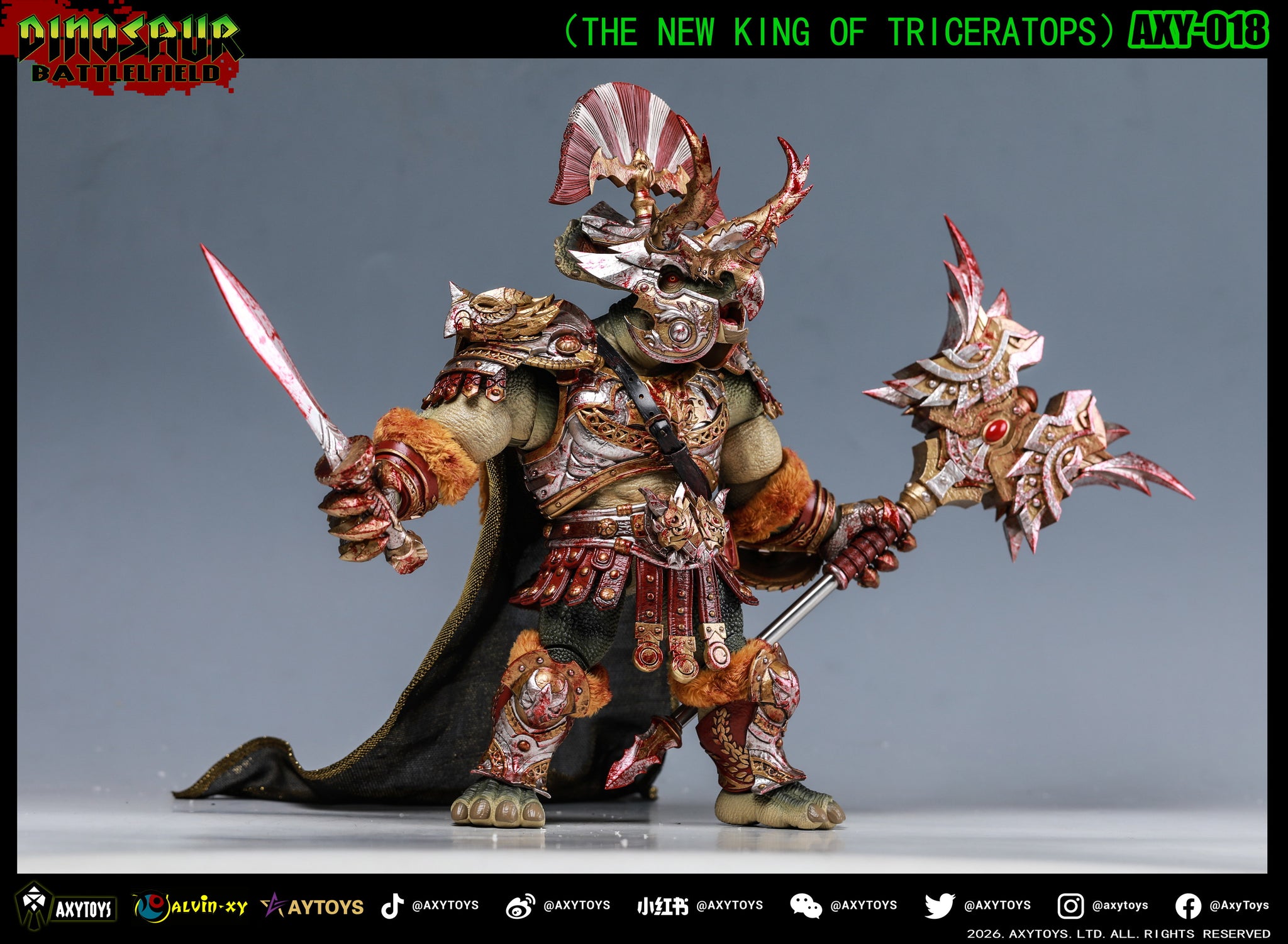 Preorder) Axytoys Dino battlefield King of Triceratops 018 and 019